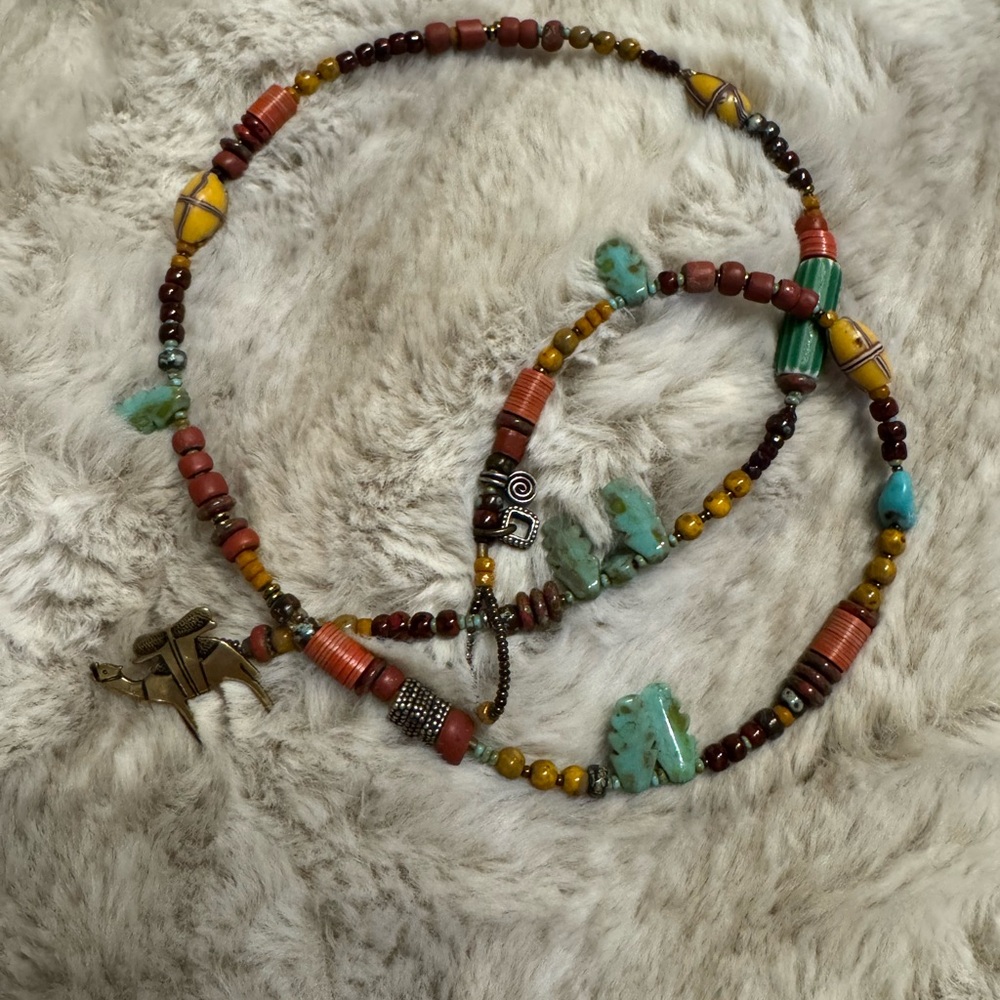 Bohemian wrap beaded bracelet